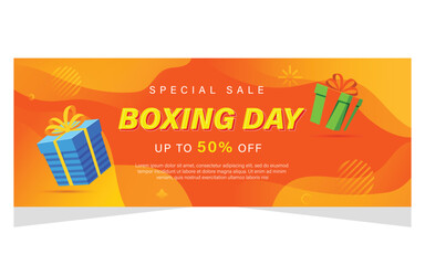 Banner boxing day background