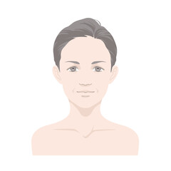 40代から60代の中年女性の若々しい笑顔