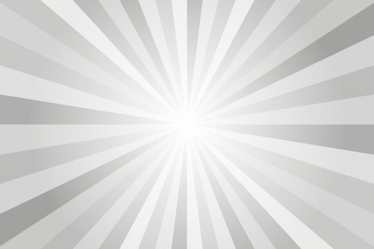 Sun rays background. White and grey radial abstract comic pattern. Vector explosion abstract lines backdrop