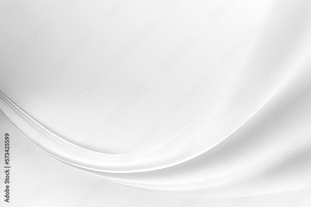 Aufkleber minimal abstract white background with smooth curve, flowing satin waves for backdrop design for product or text over backdrop design