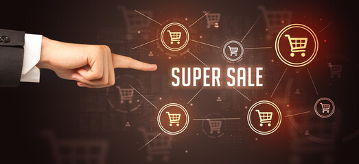 Close-Up of cropped hand pointing