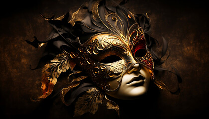 carnival mask on a black background