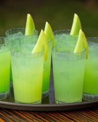 Green juicy cocktail with melon