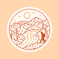 Backpacker Journey Through the Wild Nature
