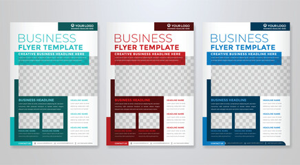 set of business flyer template with minimalist layout and modern style use for promotion kit and product publication