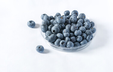 Fresh blueberries fruits on white background