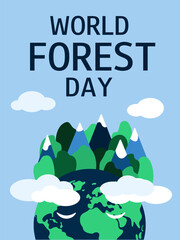World forest day background. Saving forest concept. Ecology concept. International Day of Forests. March 21. 