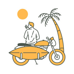 Classic Biker Enjoy Summer Holiday