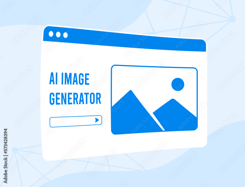 Fototapete ai image generator window with line for entering text query and picture frame. ability of ai to crea