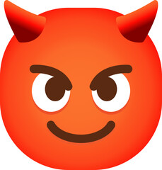 red face Smiling Face with Horns emoji