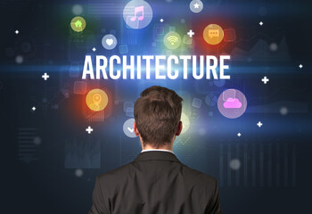 Rear view of a businessman