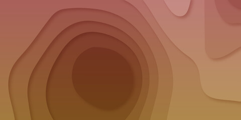 Luxurious Red and white papercut background. Abstract realistic paper cut decoration textured with wavy layers. Geometric cut paper orange luxury background with elements, topography map concept.