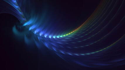 3D rendering abstract multicolor fractal light background