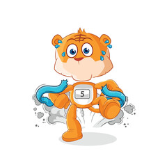 tiger runner character. cartoon mascot vector