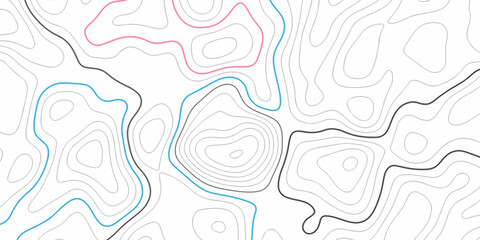 Topographic map. Geographic mountain relief. Abstract lines background. Contour maps. Vector illustration, Topo contour map on white background, Topographic contour lines vector map seamless pattern.