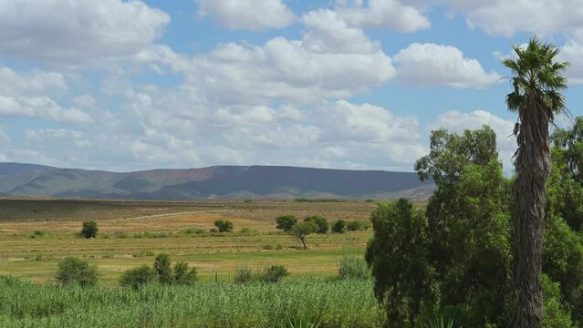 Semi desert landscape and mountains near Oudtshoorn South Africa