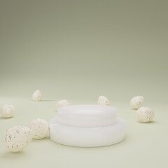 Happy Easter 3d render of podium