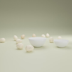 Happy Easter 3d render of podium