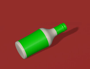 3d rendering. Realistic  bottle. Bottle design for mockup purposes.