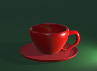 3d rendering. 3d red mug illustrstion.