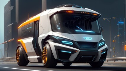 Fototapeta na wymiar Futuristic Autonomous Transportation | generative AI