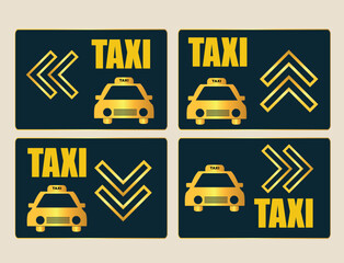 Taxi Icon, Taxi Sign, Taxi cab signboard vector