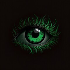 Fototapeta premium Logo of green eye. Generative AI.
