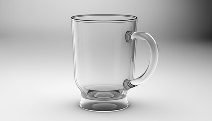Glass beaker on white background created with Generative Ai technology