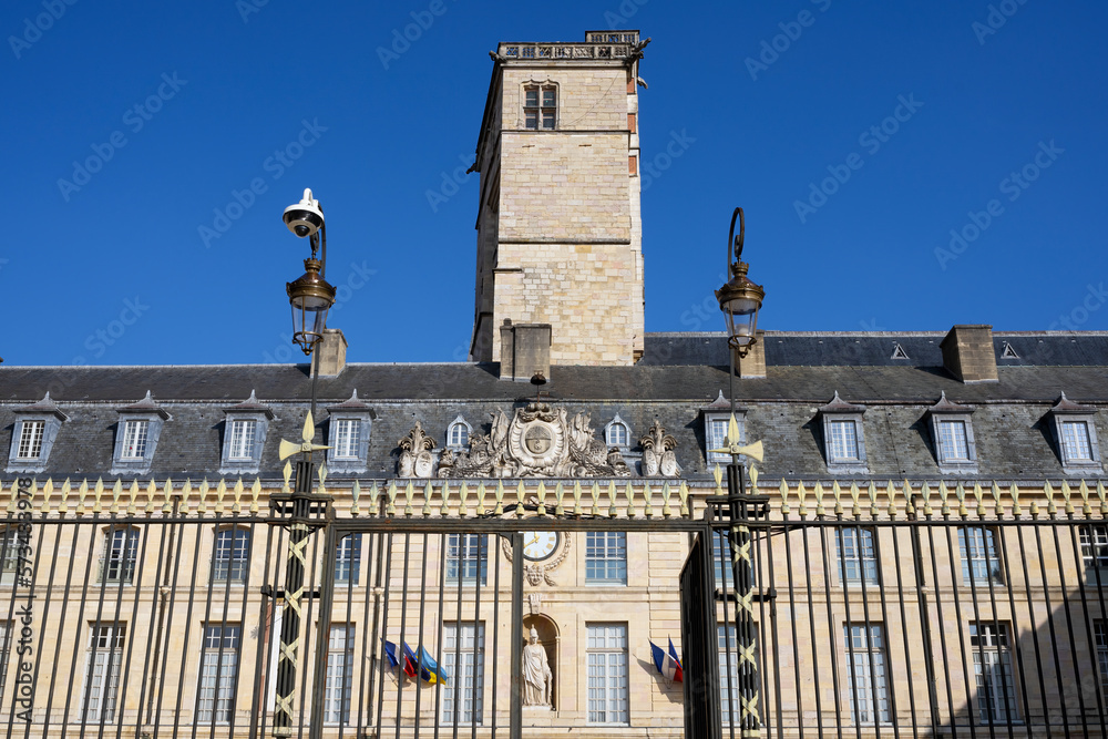 Wall mural roof of city hall in dijon city