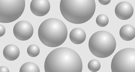 Abstract gray background with volumetric balloons. Backdrop for postcards and banners, for business and posters, websites and covers, vector illustration for graphic design