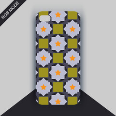 Geometric Mobile Phone Cover Design Mockup Vector, Case Cover Design Mockup