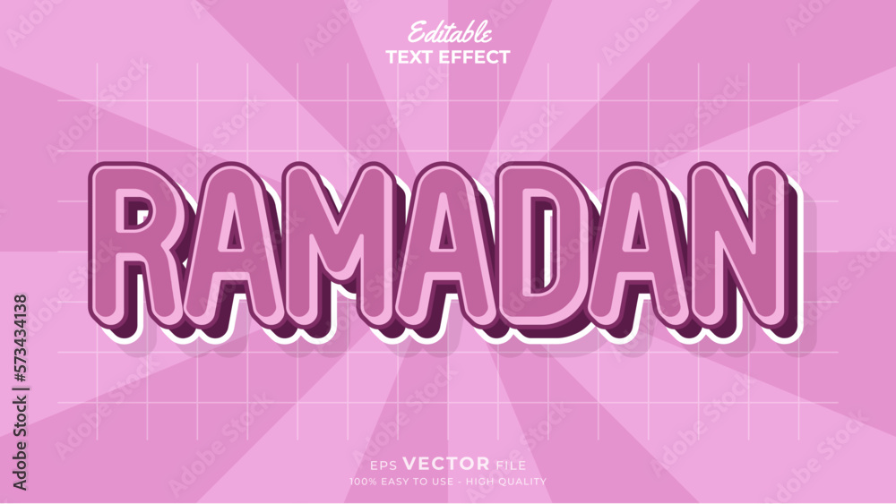 Wall mural editable text effect - ramadan kareem template style premium vector