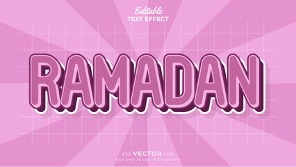 Editable text effect - Ramadan kareem template style premium vector