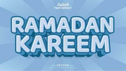 Editable text effect - Ramadan kareem template style premium vector