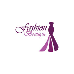 Beautiful dress woman logo simple creative for boutique fashion shop logo vector