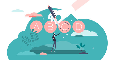 Test prep or exam preparation illustration in flat tiny persons concept, transparent background. Educational course, tutoring service and learning method to improve knowledge score in university.