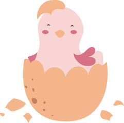Bird Hatching From Egg Cartoon