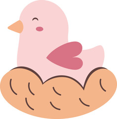 Bird's Nest Mama Bird Cartoon