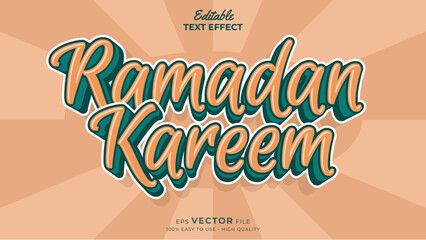 Editable text effect - Ramadan Sale 3d Traditional Cartoon template style premium vector