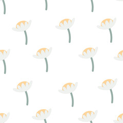 seamless pattern with cartoon flowers. colorful vector, hand drawing. design for fabric, print, textile, wrapper