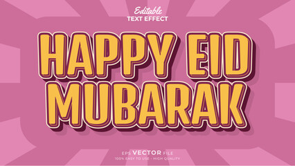 Editable text effect - Happy Eid Mubarak template style premium vector