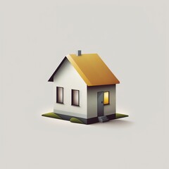 cartoon illustration of a simple minimalist house, generative ai