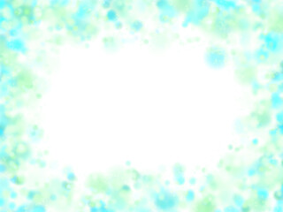 すっきりと爽やかな青緑色のドットが散らばる丸いフレーム