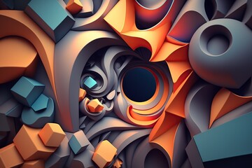 illustration, abstract 3D background,generative ai
