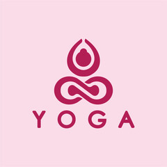 simple yoga logo icon vector design template
