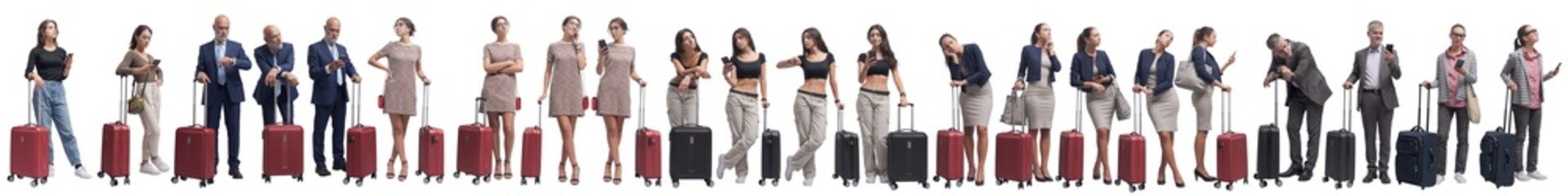 Group of diverse people traveling