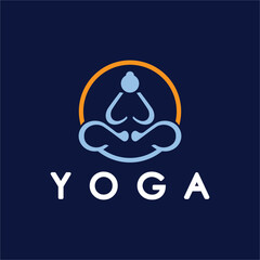 simple yoga logo icon vector design template