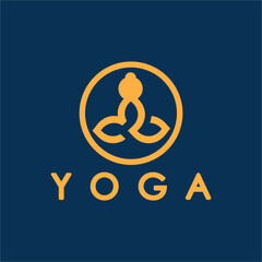 simple yoga logo icon vector design template