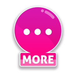 More button png.Round and pink colored 2D simple icon and Button.