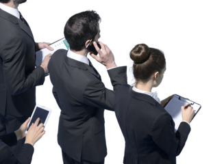 Corporate business team standing together